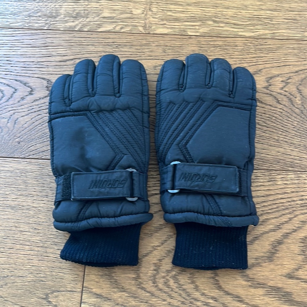 Vintage Gordini Gloves Insulated Winter Ski Snow Padded Black Size Small